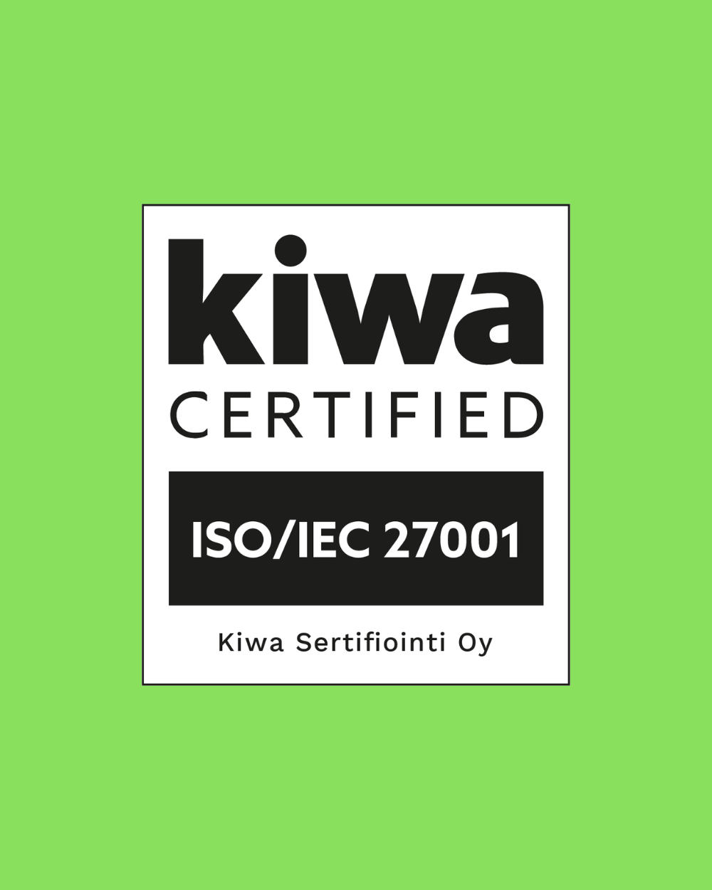 Kiwa-certified logo on a Verticom brand green background.